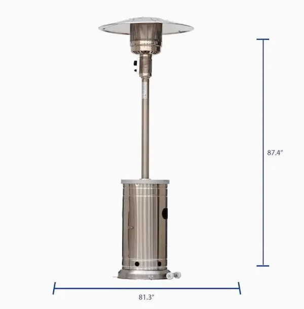 Garden Treasures Tank Top Steel Liquid Propane Patio Heater - MadeInUSA - Image 8