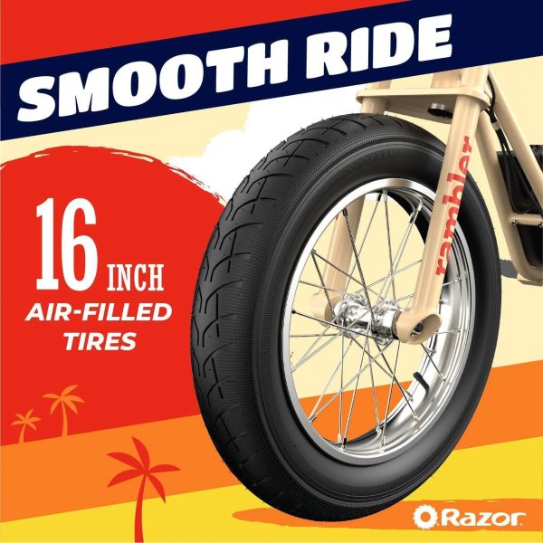 Razor Rambler 16 36V Seated Electric Scooter, Up to 15 MPH, Retro Style Minibike for Teen & Adult - MadeInUSA - Image 9