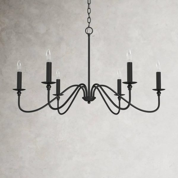 Ableton 6 - Light Candle Style Classic / Traditional Chandelier Birch Lane Finish: Matte Black, Size: 19" H x 36" W x 36" D - MadeInUSA - Image 7