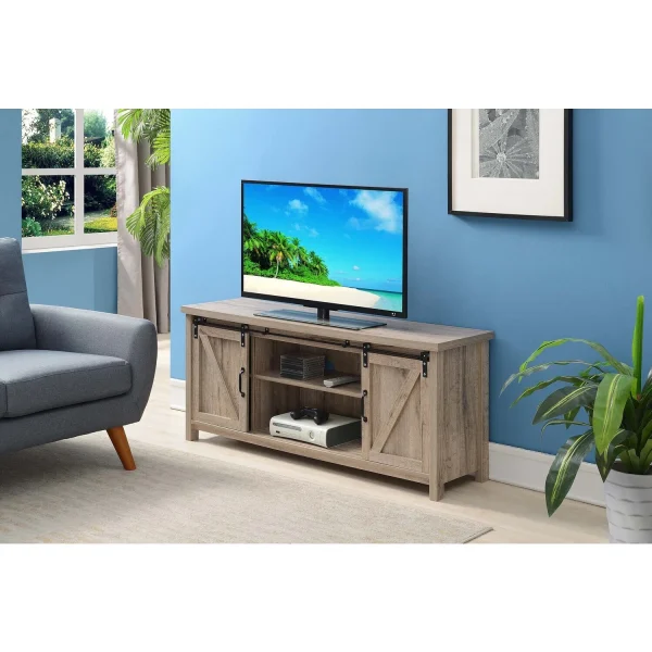 HomeStock Asian Allure Barn Door Tv Stand - MadeInUSA