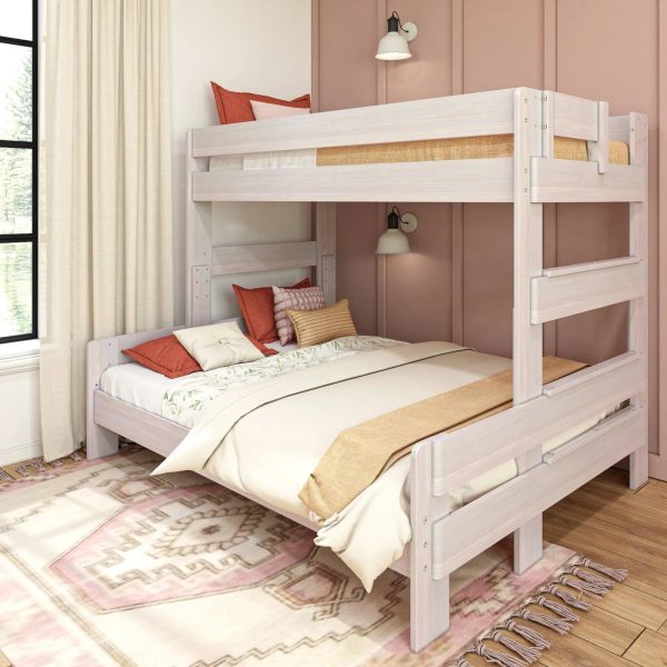 Max and Lily Farmhouse Twin XL Over Queen Bunk Bed - Barnwood Brown - MadeInUSA - Image 6