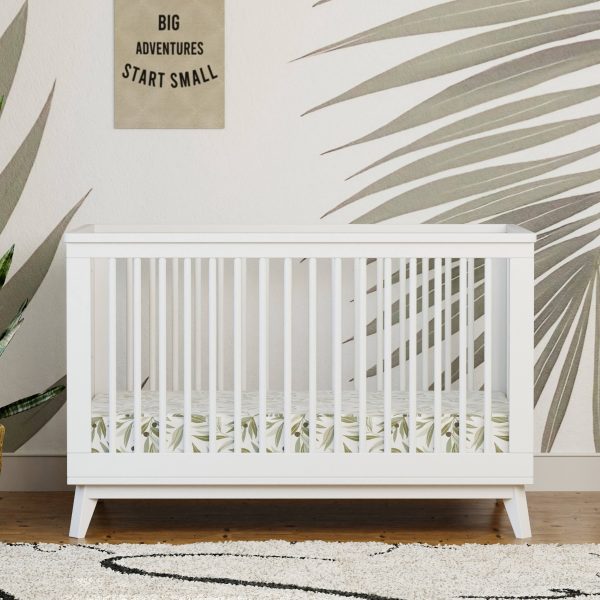Babyletto Scoot 3-in-1 Convertible Crib with Toddler Bed Conversion Kit - White / Natural Walnut - MadeInUSA - Image 5