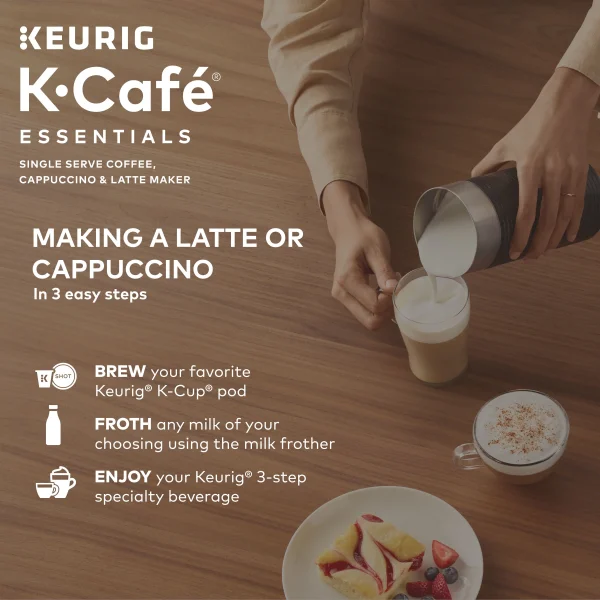 Keurig K-Café Essentials Single Serve K-Cup Pod Coffee Maker, Black - MadeInUSA - Image 7