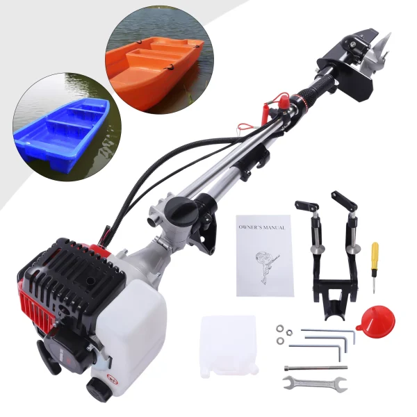 Miumaeov Outboard Boat Engine Motor 2-Stroke HP, 1.7KW Marine Boat Motor 52CC and Manual Pull Start for Inflatable Fishing Boats Yachts Water Sport Tools - MadeInUSA - Image 12