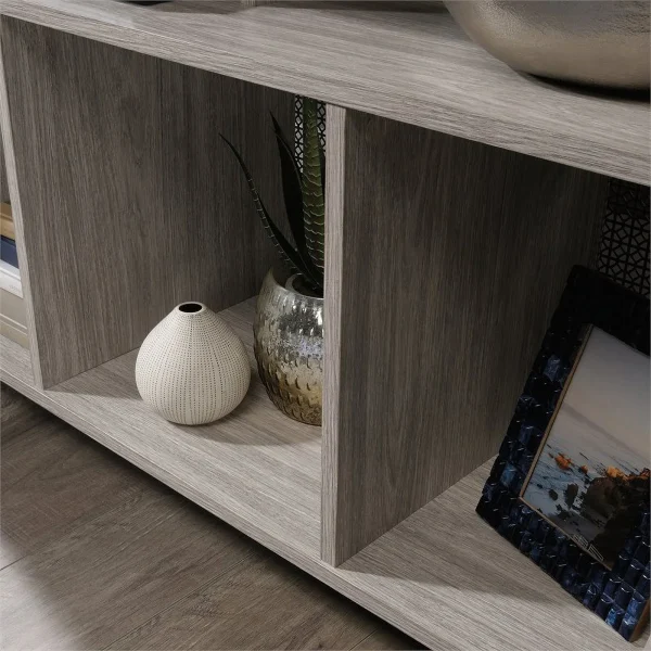 Pemberly Row Modern Engineered Wood TV Stand for TVs up to 50"in Champagne Oak - MadeInUSA - Image 5