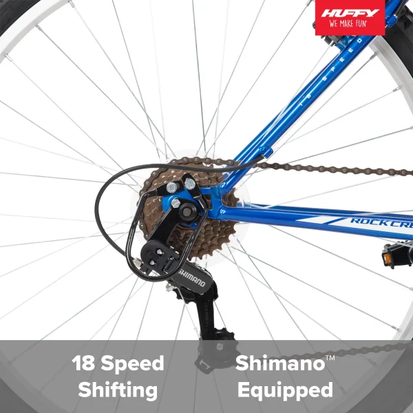 Huffy 26-inch Rock Creek Men's Mountain Bike, Ages 13 and Up, Blue - MadeInUSA - Image 4