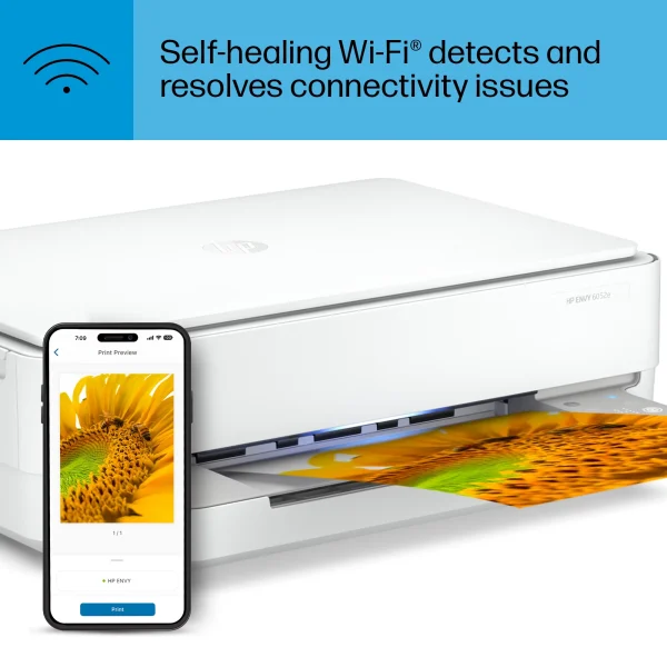 HP ENVY 6052e All-in-One Wireless Color Inkjet Photo Printer with 3 Months Instant Ink Incl with HP+ - MadeInUSA - Image 7