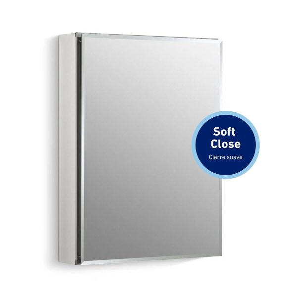 Kohler 20-in x 26.125-in Surface/Recessed Mount Mirrored Soft Close Medicine Cabinet - MadeInUSA