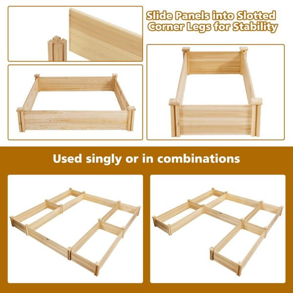 Gymax Raised Garden Bed Wooden Garden Box Planter Container U-Shaped Bed 92.5x95x11in - MadeInUSA - Image 10