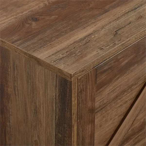Pemberly Row 70"Simple Wood Barndoor TV Stand in Rustic Oak - MadeInUSA - Image 6