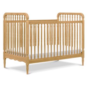 Namesake Liberty 3-in-1 Convertible Spindle Crib with Toddler Bed Conversion Kit - Honey - MadeInUSA