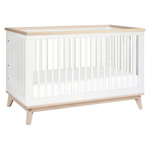 Babyletto - Scoot 3-in-1 Convertible Crib with Toddler Bed Conversion Kit White / Washed Natural - MadeInUSA