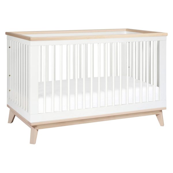 Babyletto - Scoot 3-in-1 Convertible Crib with Toddler Bed Conversion Kit White / Washed Natural - MadeInUSA