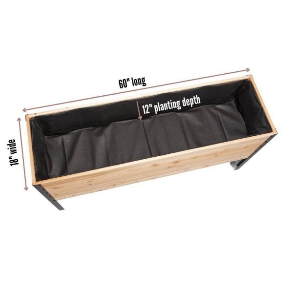 Cedar Planters 18" x 60" Raised Garden Bed - MadeInUSA - Image 11