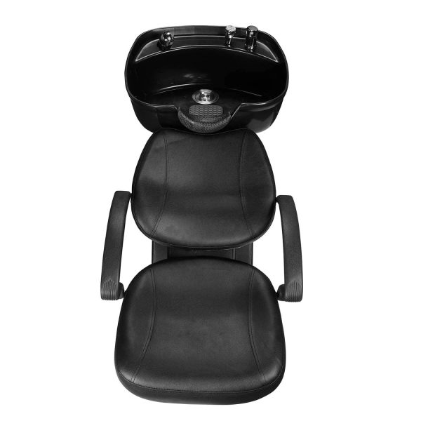 Ainfox Shampoo Barber Backwash Chair ABS Plastic Shampoo Bowl Sink Chair for Spa Beauty Salon (Black) - MadeInUSA - Image 3