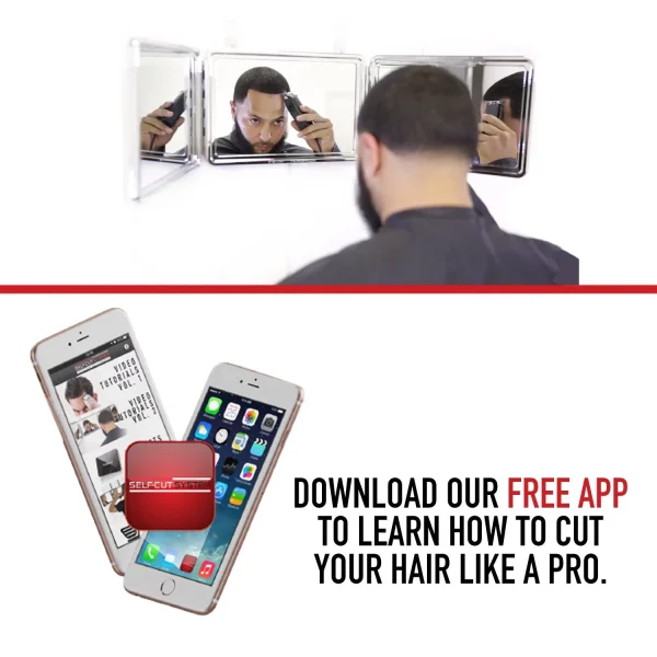 SELF-CUT SYSTEM 2.0 - LED Lighted Black Lambo 3 Way Mirror with Free Educational Mobile App - MadeInUSA - Image 6