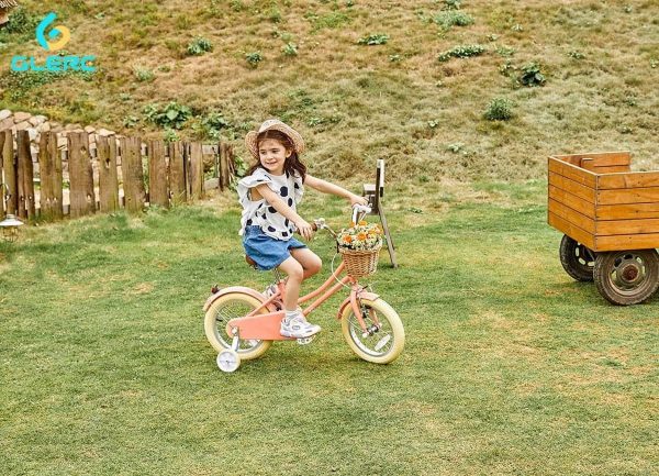 Glerc Little Molly 12 inch Kids Girls Bike for1 2-5 Years Old Child and Toddler, Peach, Size: 12 inch with Training Wheels, Orange - MadeInUSA - Image 4