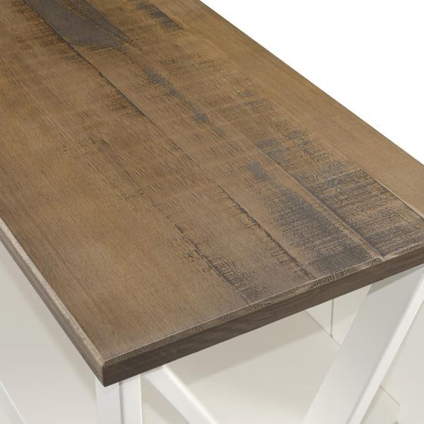 52"Solid Wood Farmhouse Storage Console - White/Reclaimed Barnwood - MadeInUSA - Image 2
