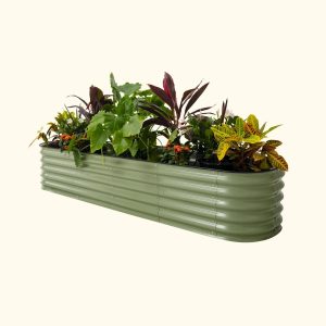 Vego Garden 17" Tall 9 in 1 Modular Metal Raised Garden Bed Kit Olive Green - MadeInUSA