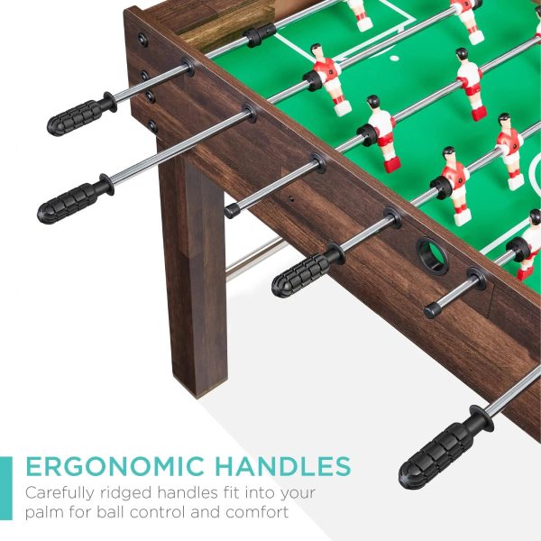 Best Choice Products 48in Competition Sized Foosball Table for Home, Game Room w/ 2 Balls, 2 Cup Holders - Dark Brown - MadeInUSA - Image 8