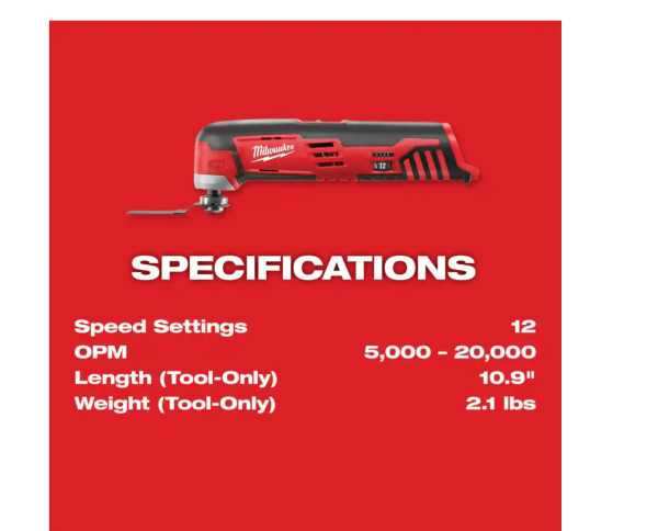 Milwaukee 242620 M12 12Volt LithiumIon Cordless Oscillating MultiTool ToolOnly - MadeInUSA - Image 5