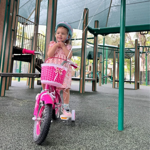 SUNLOVERR Pink Dreams Girls Bike for Toddlers and Kids Ages 4-6 Years Old, 14 Inch Kids Bike with Training Wheels & Basket - MadeInUSA - Image 11