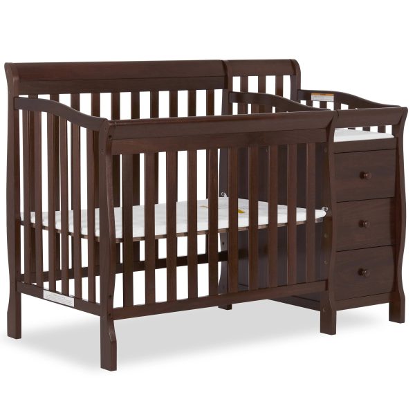 Dream On Me Jayden 4 in 1 Mini Convertible Crib and Changer - Espresso - MadeInUSA