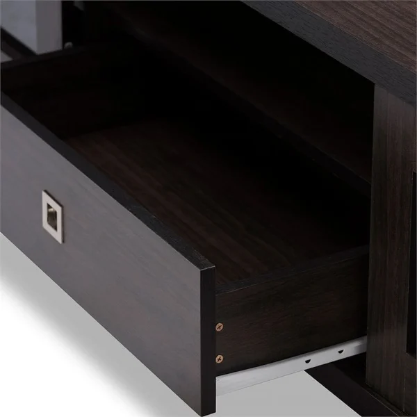 Bowery Hill 70"Tall TV Stand in Dark Espresso - MadeInUSA - Image 6