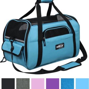 EliteField SoftSided AirlineApproved Pet Carrier Bag, Sky Blue - MadeInUSA
