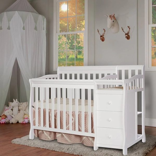 Dream On Me Jayden 4-in-1 Mini Convertible Crib & Changer, White - MadeInUSA - Image 2