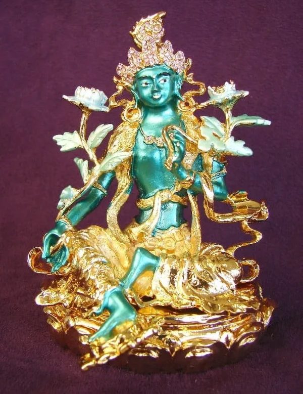 Bejeweled Green Dzambhala - MadeInUSA