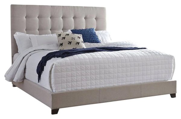 Ashley Furniture Dolante Tufted Queen Panel Bed in Beige - B130-581 - MadeInUSA