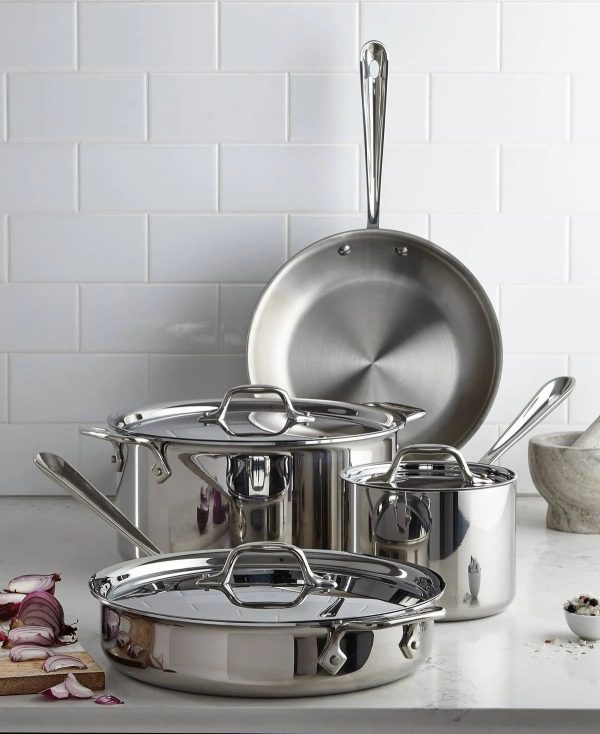 All-Clad Stainless Steel 7 Piece Cookware Set - MadeInUSA