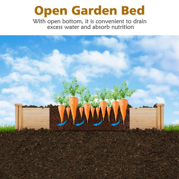 Gymax Raised Garden Bed Wooden Garden Box Planter Container U-Shaped Bed 92.5x95x11in - MadeInUSA - Image 9