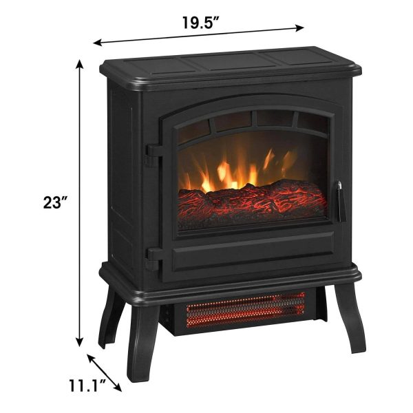 Style Selections 19.5-in W 5200-BTU Black Metal Infrared Quartz Electric Stove with Thermostat | CFI-7025-01 - MadeInUSA - Image 6