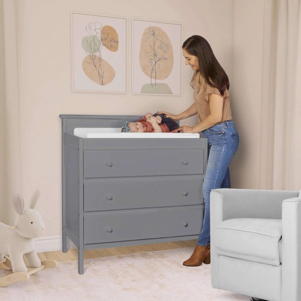 Dream on Me Mason Modern Changing Table with Free Changing Pad in Steel Grey - MadeInUSA - Image 5