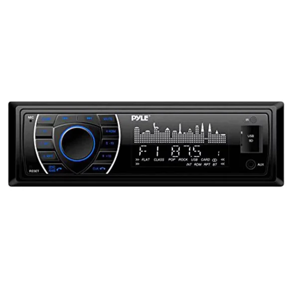 PYLE PLRMR27BTB Marine Bluetooth Receiver Stereo(Black) w/Pyle 100W 5.25'' 2-Way Marine Speakers(2-Pairs), Enrock Marine Antenna & Enrock Marine 50' 16G Speaker Wire - MadeInUSA - Image 2