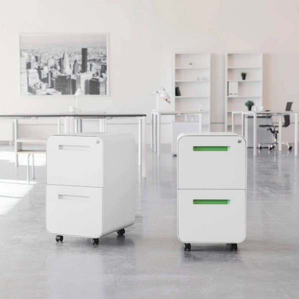 Laura Davidson Furniture Stockpile 2-Drawer Modern Mobile File Cabinet, Commercial-Grade (White) - MadeInUSA - Image 2