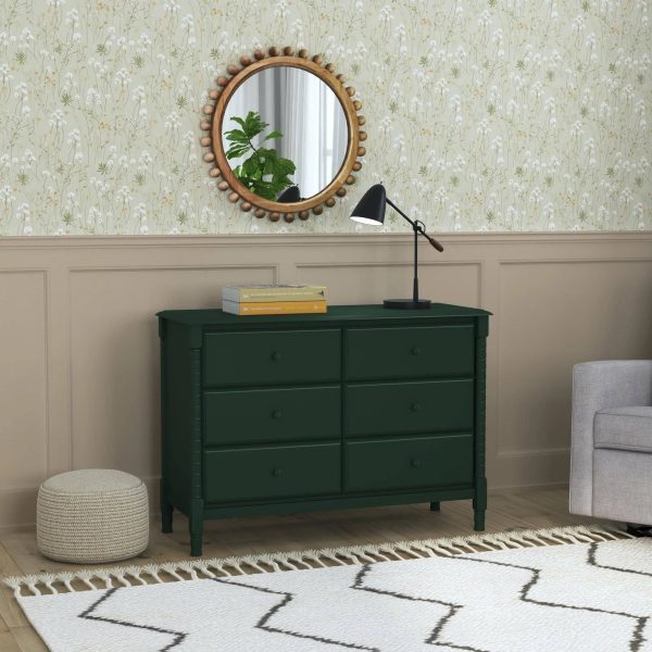 DaVinci Jenny Lind Spindle 6 Drawer Dresser - Forest Green - MadeInUSA - Image 3