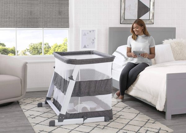 Simmons Kids Room2Grow Newborn Bassinet to Infant Sleeper Grey Tweed - MadeInUSA - Image 4