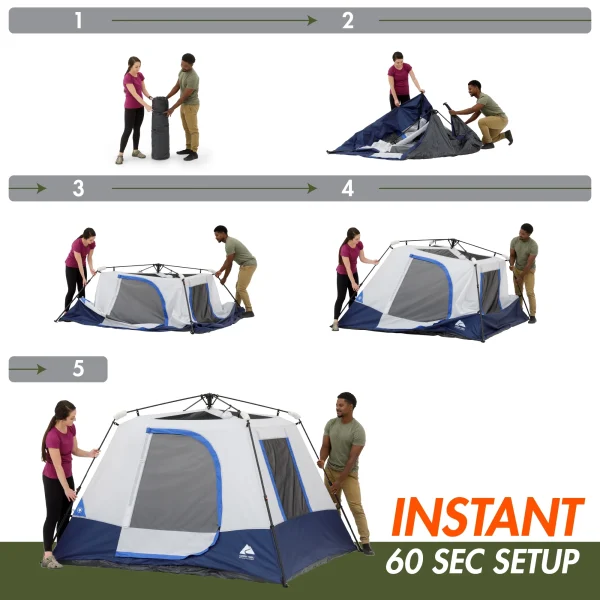 Ozark Trail 4-Person Instant Cabin Tent with LED Lighted Hub - MadeInUSA - Image 6
