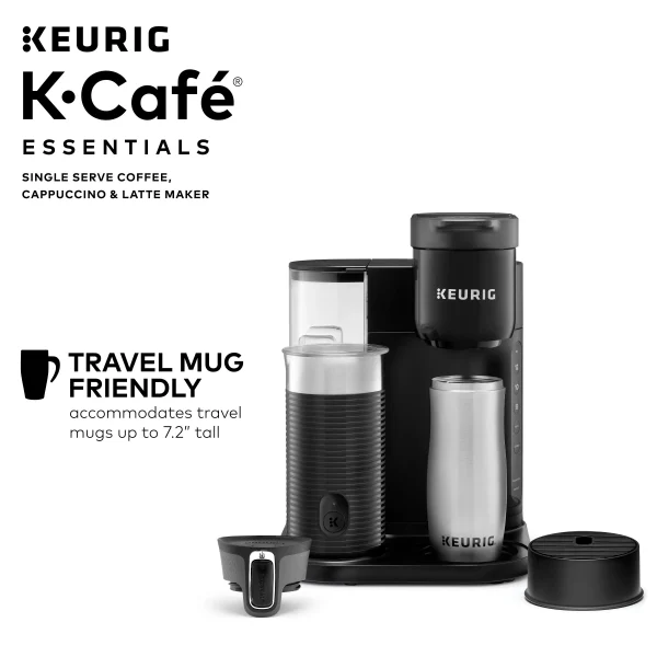 Keurig K-Café Essentials Single Serve K-Cup Pod Coffee Maker, Black - MadeInUSA - Image 5