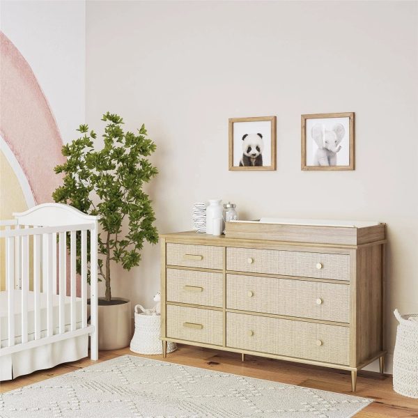 Little Seeds Shiloh Wide 6 Drawer Convertible Dresser and Changing Table - MadeInUSA - Image 11