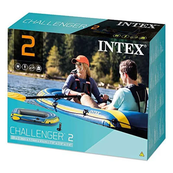 Intex Challenger 2, 2-Person Inflatable Boat Set with French Oars and High Output Air-Pump (Latest Model) - MadeInUSA - Image 2