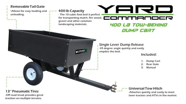 Yard Commander 10 cu.ft. Steel Dump Cart - MadeInUSA - Image 2