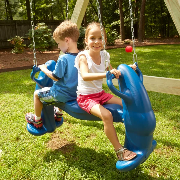 Swing N Slide Mega Rider Blue 2-Seat Glider Swing NE4537 - MadeInUSA - Image 2