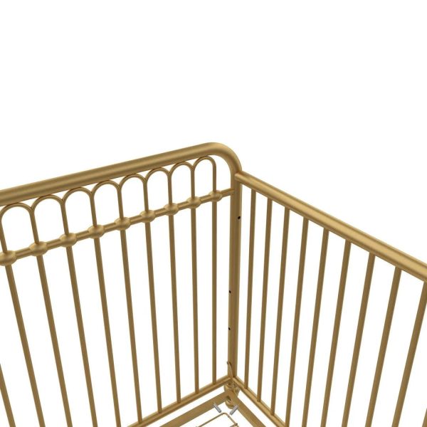 Little Seeds Raven 3-in-1 Convertible Metal Crib, JMPA Certified, Gold - MadeInUSA - Image 5