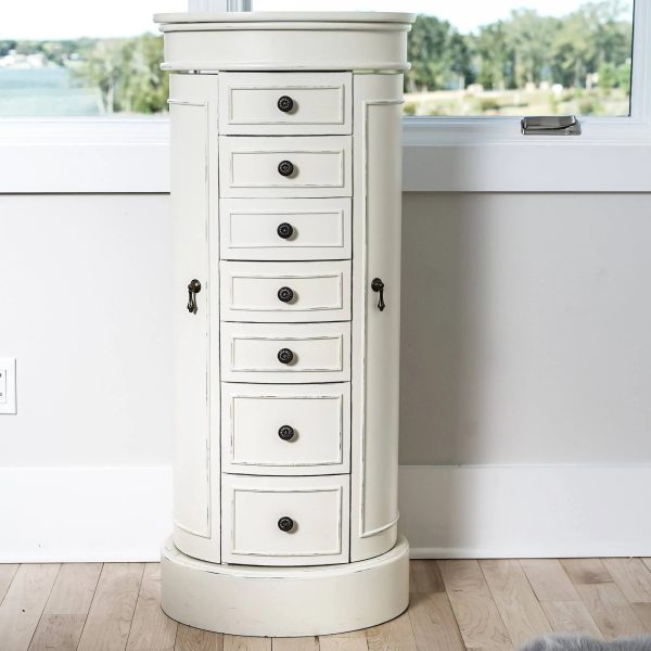 Hives and Honey Bailey Tuscan White Jewelry Armoire - MadeInUSA - Image 7