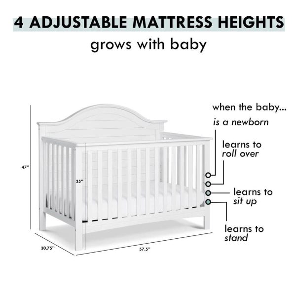 Carter's by DaVinci Nolan 4-in-1 Convertible Crib (White) - MadeInUSA - Image 3
