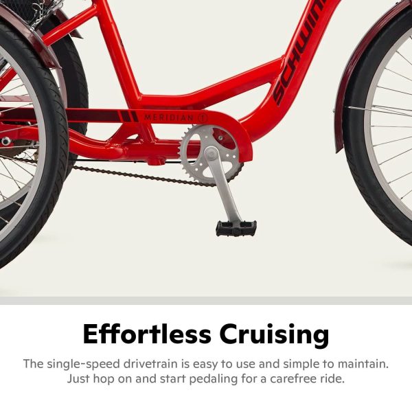 Schwinn Meridian Deluxe Adult Tricycle Bike, Three Wheel Cruiser, 26-inch Wheels, Low Step-Through Aluminum Frame, Adjustable Handlebars, Large - MadeInUSA - Image 2